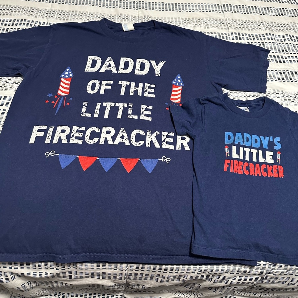 Matching Dad and Kid 4th of July Themed Tshirts